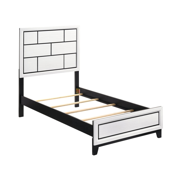 Davi Twin Bed in Black/White - 1645WHT-1 - FAMSA Furniture (TX)
