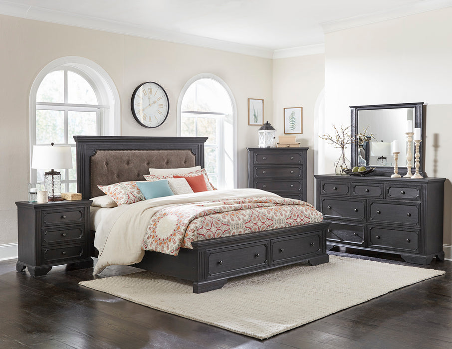Bolingbrook Queen Platform Bed with Footboard Storage in Brown/Gray - 1647-1 - FAMSA Furniture (TX)