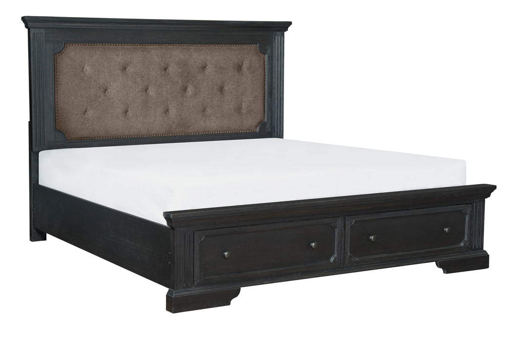 Bolingbrook Queen Platform Bed with Footboard Storage in Brown/Gray - 1647-1 - FAMSA Furniture (TX)