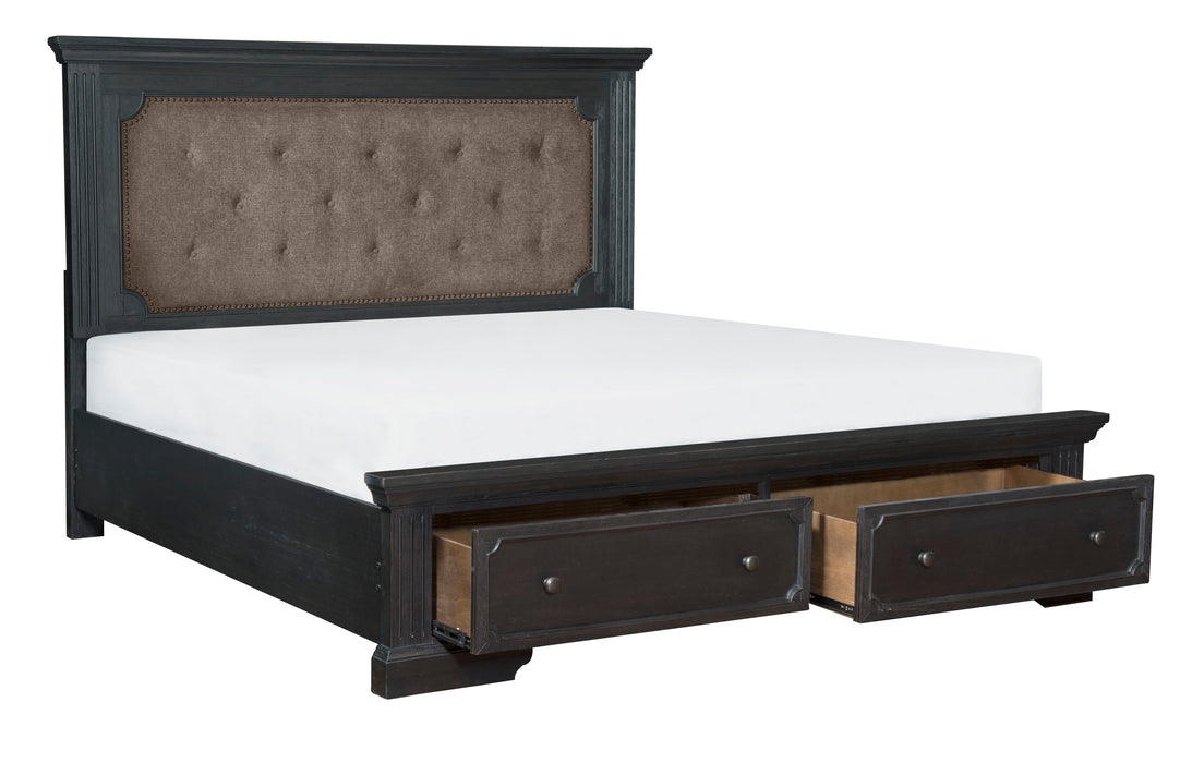 Bolingbrook Queen Platform Bed with Footboard Storage in Brown/Gray - 1647-1 - FAMSA Furniture (TX)