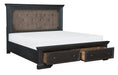 Bolingbrook Queen Platform Bed with Footboard Storage in Brown/Gray - 1647-1 - FAMSA Furniture (TX)