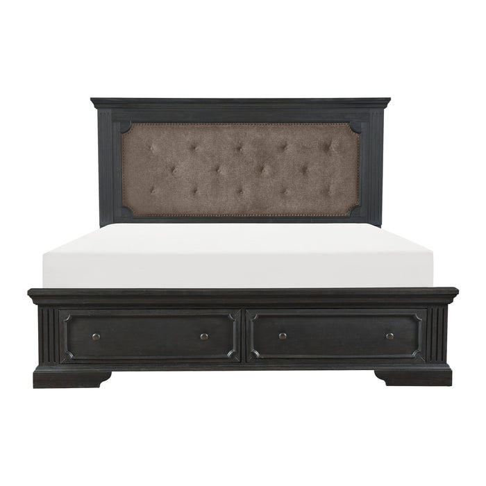 Bolingbrook Queen Platform Bed with Footboard Storage in Brown/Gray - 1647-1 - FAMSA Furniture (TX)