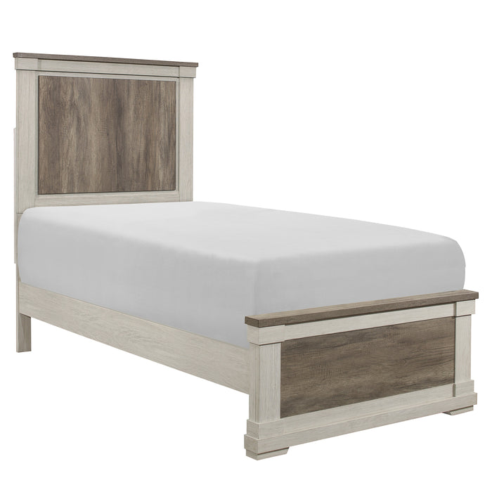Arcadia Twin Bed in White/Gray - 1677T-1 - FAMSA Furniture (TX)
