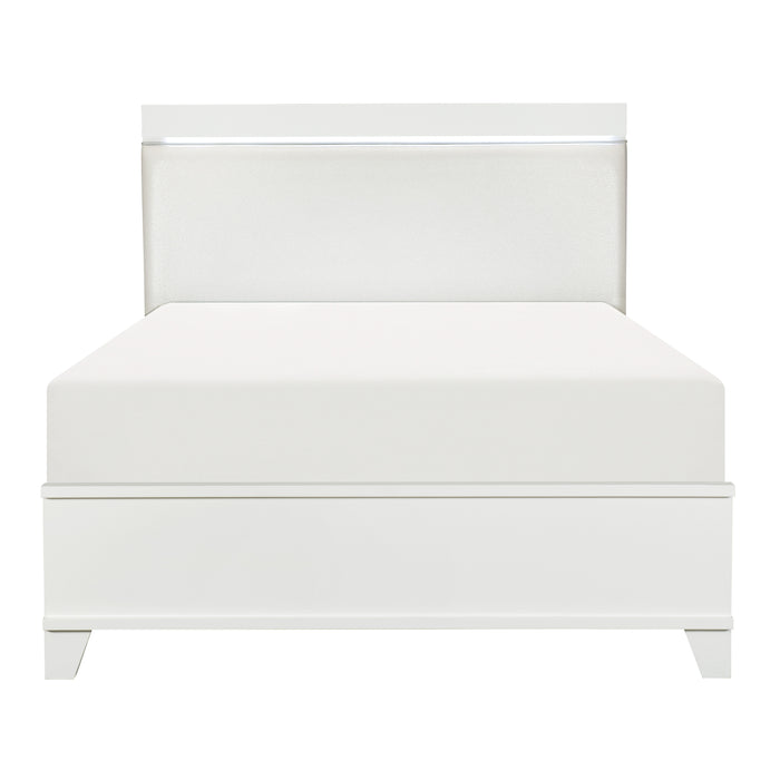 Kerren (3)Full Bed, LED Lighting in White - 1678WF-1* - FAMSA Furniture (TX)