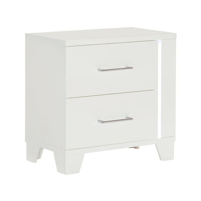 Kerren Nightstand, LED Lighting in White - 1678W-4 - FAMSA Furniture (TX)