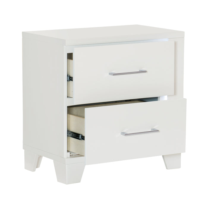 Kerren Nightstand, LED Lighting in White - 1678W-4 - FAMSA Furniture (TX)