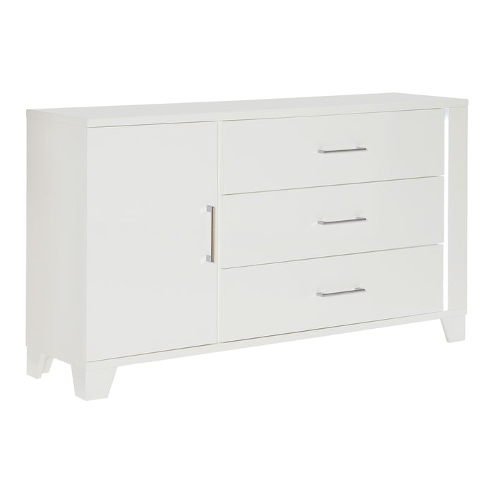 Kerren Dresser, LED Lighting in White - 1678W-5 - FAMSA Furniture (TX)