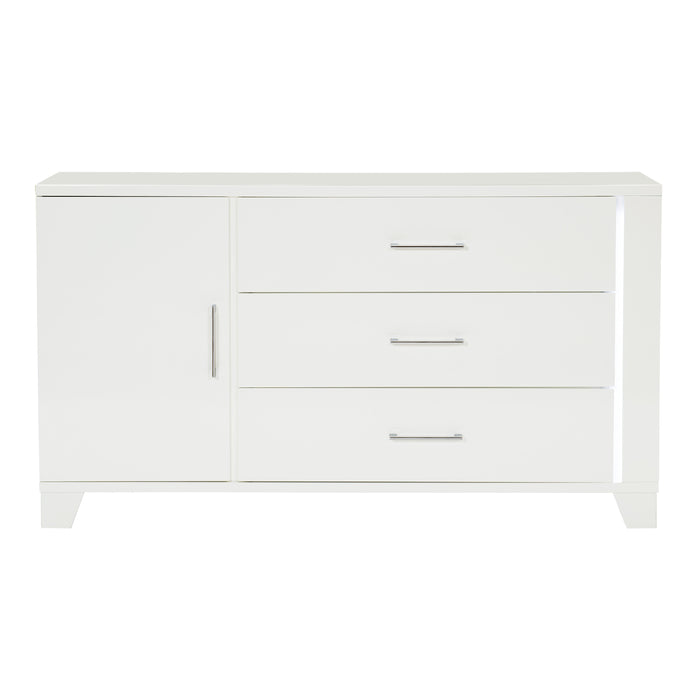 Kerren Dresser, LED Lighting in White - 1678W-5 - FAMSA Furniture (TX)