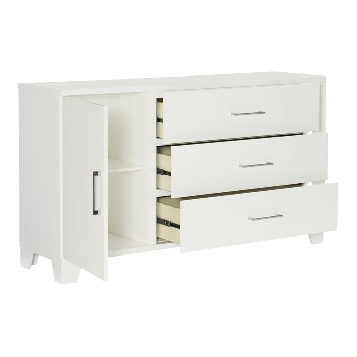 Kerren Dresser, LED Lighting in White - 1678W-5 - FAMSA Furniture (TX)