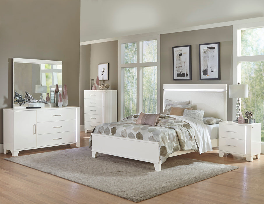 Kerren Nightstand, LED Lighting in White - 1678W-4 - FAMSA Furniture (TX)