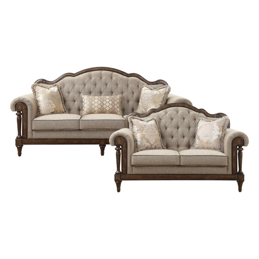 Heath Court 2pc Set: Sofa, Love in Brown - 16829*2 - FAMSA Furniture (TX)