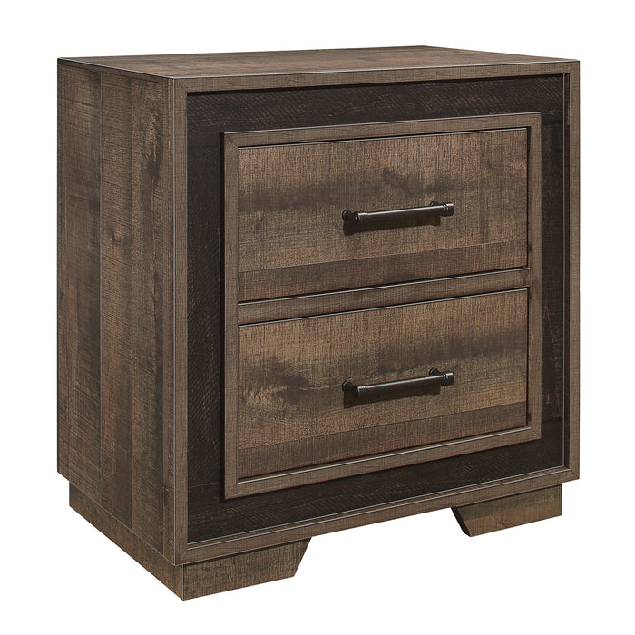 Ellendale 4pc Set (QB+NS+DR+MR) in Gray/Brown - 1695-1*4 - FAMSA Furniture (TX)