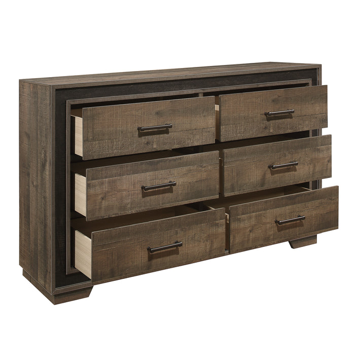 Ellendale 4pc Set (QB+NS+DR+MR) in Gray/Brown - 1695-1*4 - FAMSA Furniture (TX)