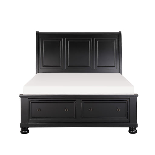 Laurelin Eastern King Sleigh Platform Bed with Footboard Storage in Black - 1714KBK-1EK - FAMSA Furniture (TX)