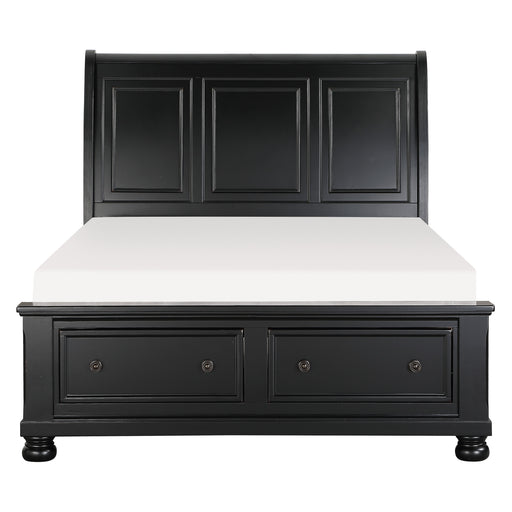 Laurelin Queen Sleigh Platform Bed with Footboard Storage in Black - 1714BK-1 - FAMSA Furniture (TX)