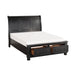 Laurelin Eastern King Sleigh Platform Bed with Footboard Storage in Black - 1714KBK-1EK - FAMSA Furniture (TX)