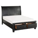 Laurelin Queen Sleigh Platform Bed with Footboard Storage in Black - 1714BK-1 - FAMSA Furniture (TX)