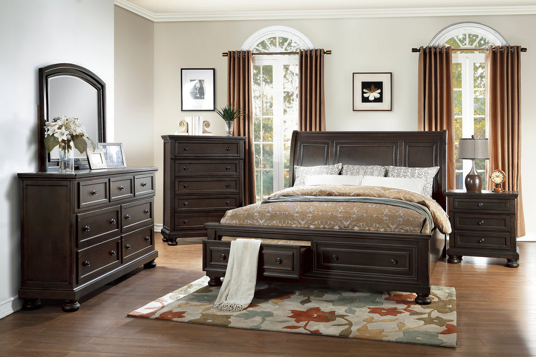 Begonia Eastern King Platform Bed with Footboard Storage in Brown/Gray - 1718KGY-1EK - FAMSA Furniture (TX)