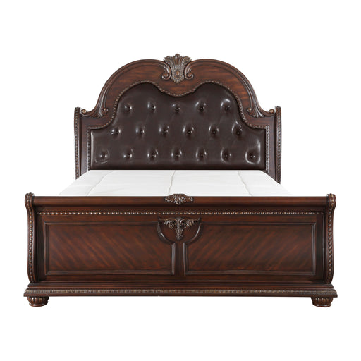 Cavalier Queen Sleigh Bed in Cherry - 1757-1 - FAMSA Furniture (TX)