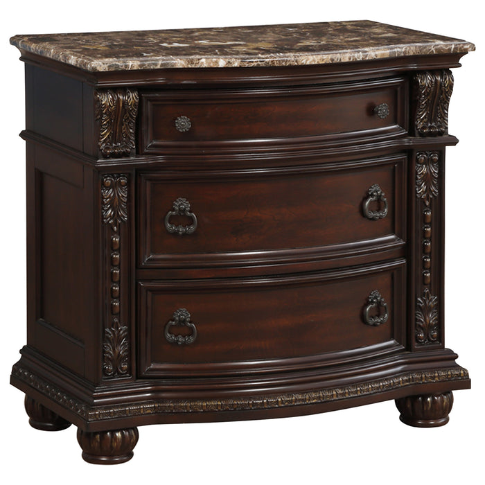 Cavalier 4PC SET (QB+NS+DR+MR) in Cherry - 1757-1*4 - FAMSA Furniture (TX)