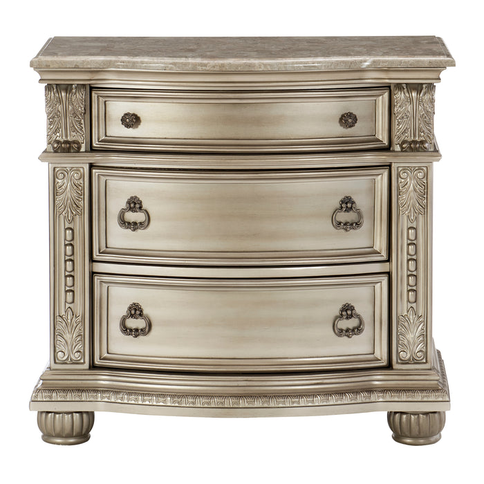 Cavalier 4pc Set (QB+NS+DR+MR) in Gold/Silver/Champagne - 1757SV-1*4 - FAMSA Furniture (TX)