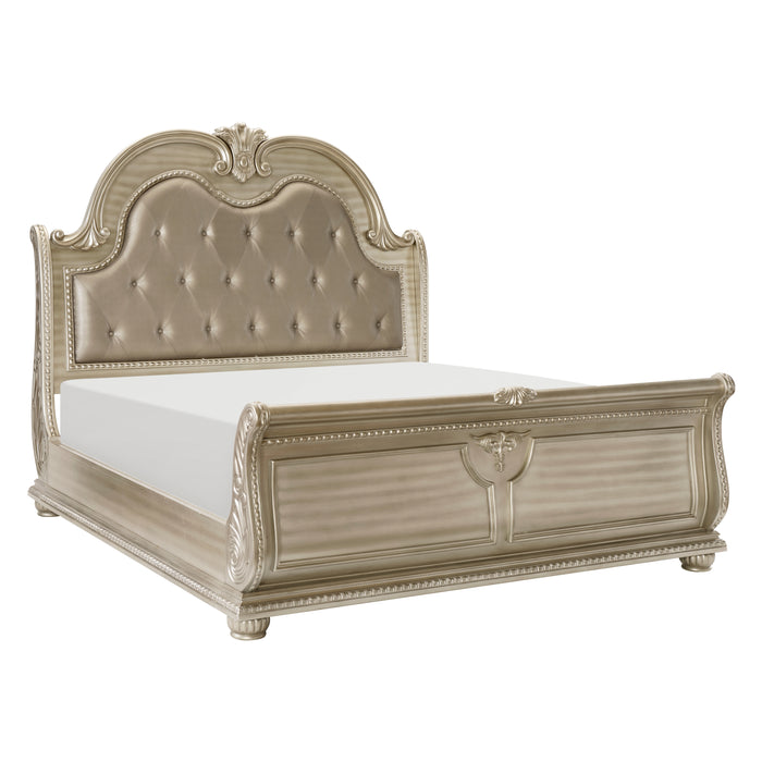 Cavalier 4pc Set (QB+NS+DR+MR) in Gold/Silver/Champagne - 1757SV-1*4 - FAMSA Furniture (TX)
