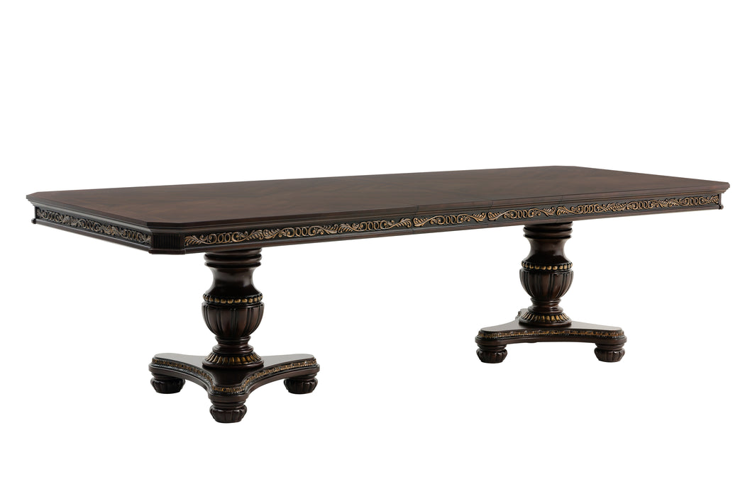 Russian Hill Double Pedestal Dining Table in Cherry - 1808-112* - FAMSA Furniture (TX)