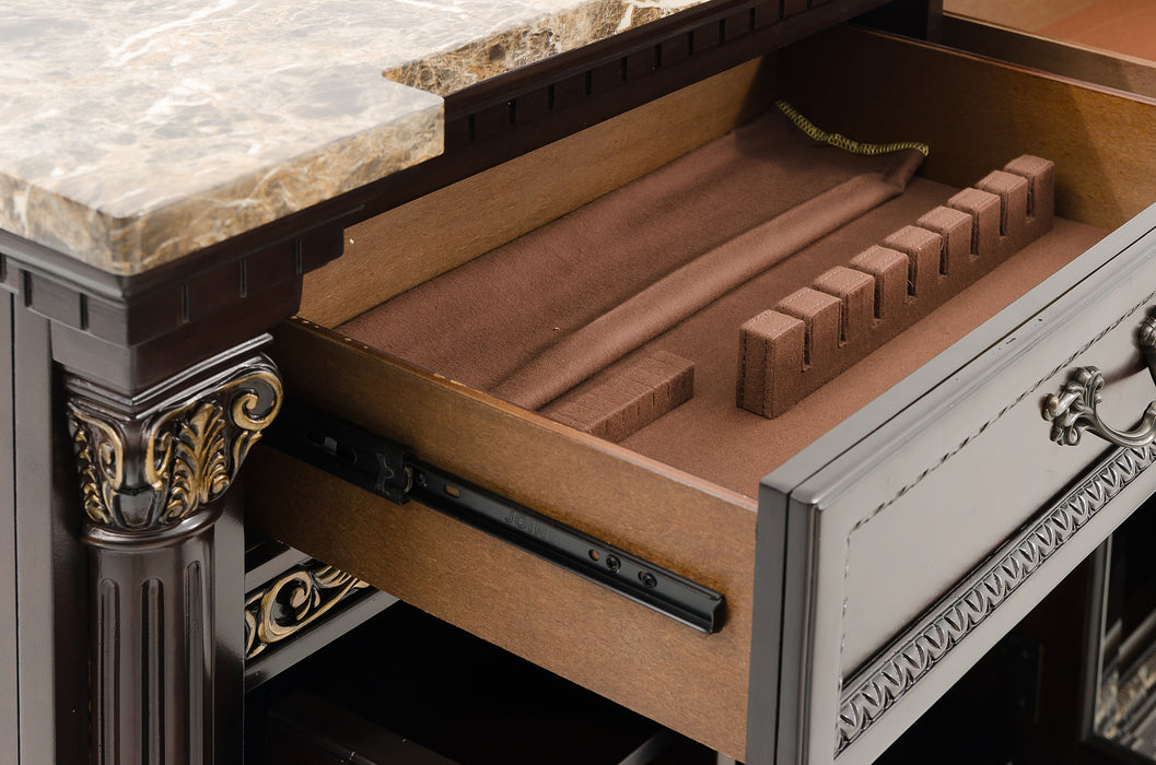 Russian Hill Server with Faux Marble Top in Cherry - 1808-40 - FAMSA Furniture (TX)
