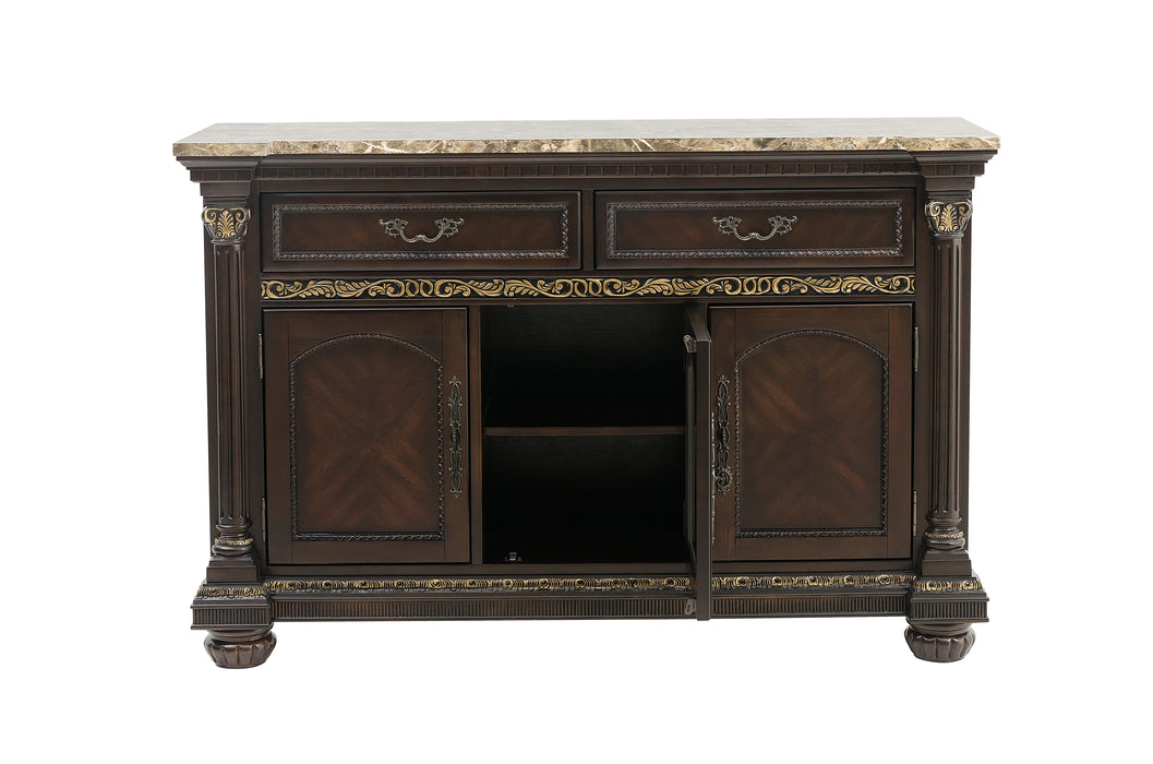 Russian Hill Server with Faux Marble Top in Cherry - 1808-40 - FAMSA Furniture (TX)