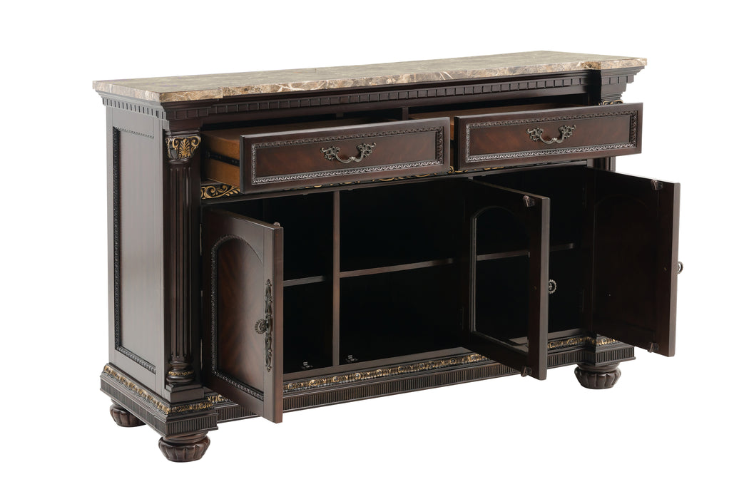 Russian Hill Server with Faux Marble Top in Cherry - 1808-40 - FAMSA Furniture (TX)