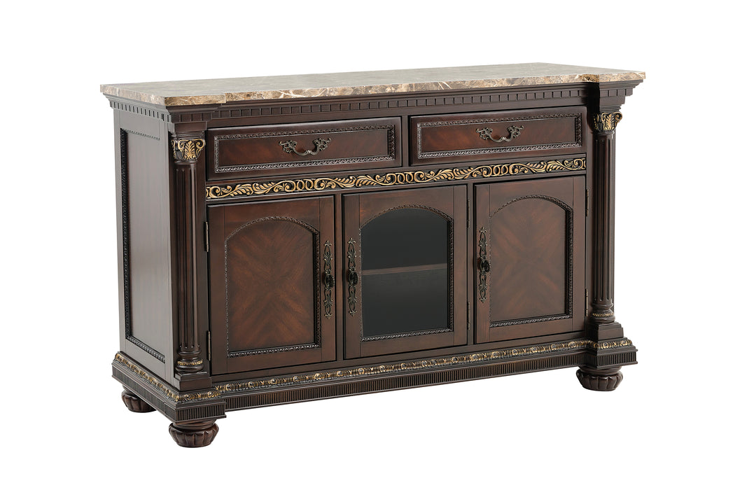 Russian Hill Server with Faux Marble Top in Cherry - 1808-40 - FAMSA Furniture (TX)
