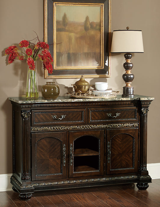 Russian Hill Server with Faux Marble Top in Cherry - 1808-40 - FAMSA Furniture (TX)