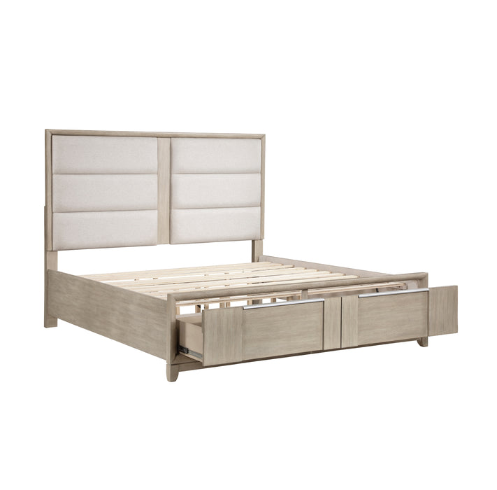 Mckewen Eastern King Platform Bed with Footboard Storage in Gray - 1820NK-1EK - FAMSA Furniture (TX)