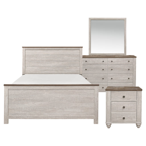 Nashville 4pc Set (QB+NS+DR+MR) in Brown/White - 1903-1*4 - FAMSA Furniture (TX)