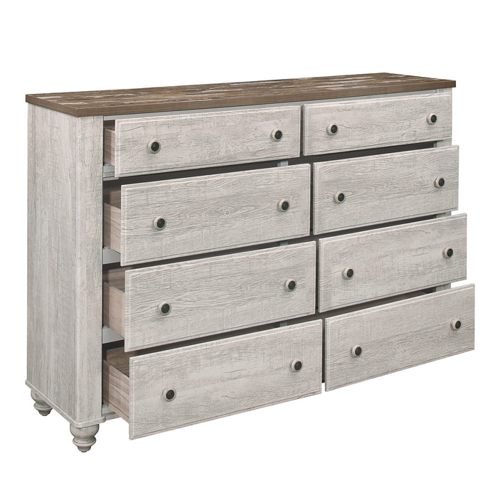 Nashville Dresser in White/Brown - 1903-5 - FAMSA Furniture (TX)