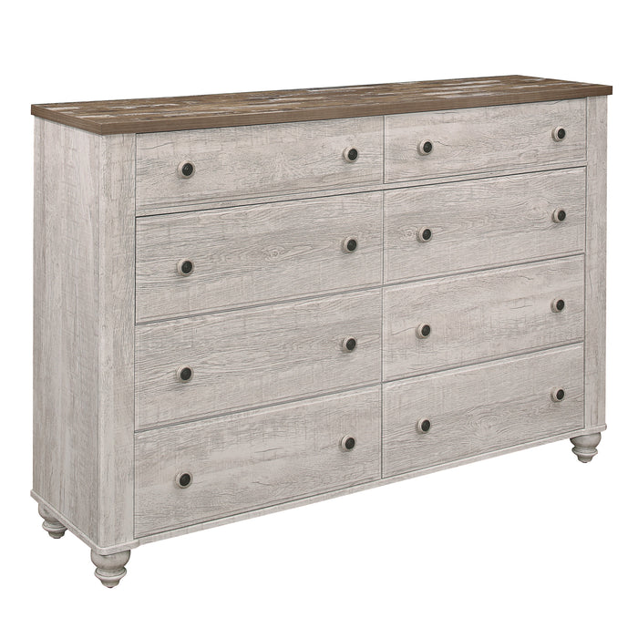 Nashville Dresser in White/Brown - 1903-5 - FAMSA Furniture (TX)