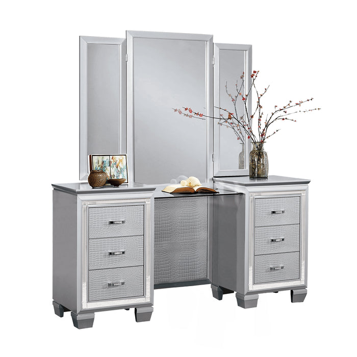 Allura (3)Vanity Dresser with Mirror in Transparent/Gold/Silver/Champagne - 1916-15* - FAMSA Furniture (TX)