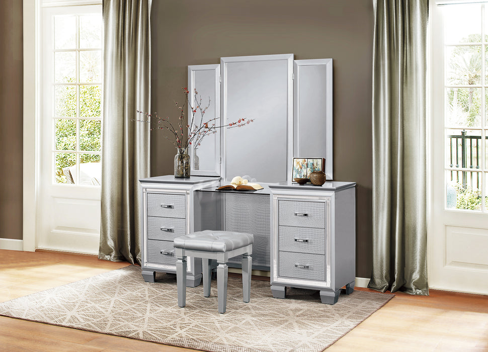 Allura (3)Vanity Dresser with Mirror in Transparent/Gold/Silver/Champagne - 1916-15* - FAMSA Furniture (TX)