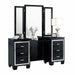 Allura (3)Vanity Dresser with Mirror in Black/Transparent - 1916BK-15* - FAMSA Furniture (TX)