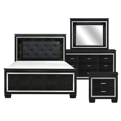 Allura 4pc Set (QB+NS+DR+MR) in Transparent/Black - 1916BK-1*4 - FAMSA Furniture (TX)