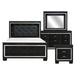 Allura 4pc Set (QB+NS+DR+MR) in Transparent/Black - 1916BK-1*4 - FAMSA Furniture (TX)