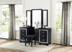 Allura (3)Vanity Dresser with Mirror in Black/Transparent - 1916BK-15* - FAMSA Furniture (TX)