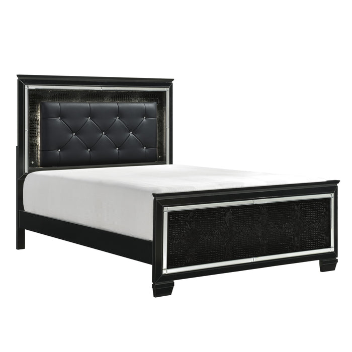 Allura 4pc Set (QB+NS+DR+MR) in Transparent/Black - 1916BK-1*4 - FAMSA Furniture (TX)