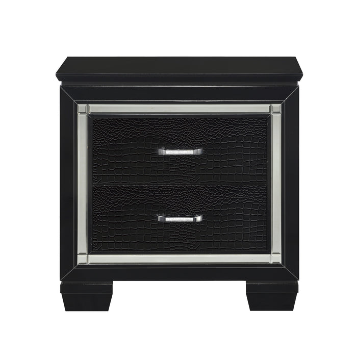 Allura 4pc Set (QB+NS+DR+MR) in Transparent/Black - 1916BK-1*4 - FAMSA Furniture (TX)