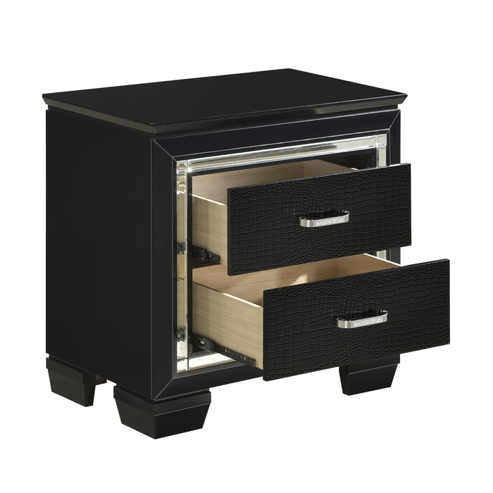 Allura 4pc Set (QB+NS+DR+MR) in Transparent/Black - 1916BK-1*4 - FAMSA Furniture (TX)