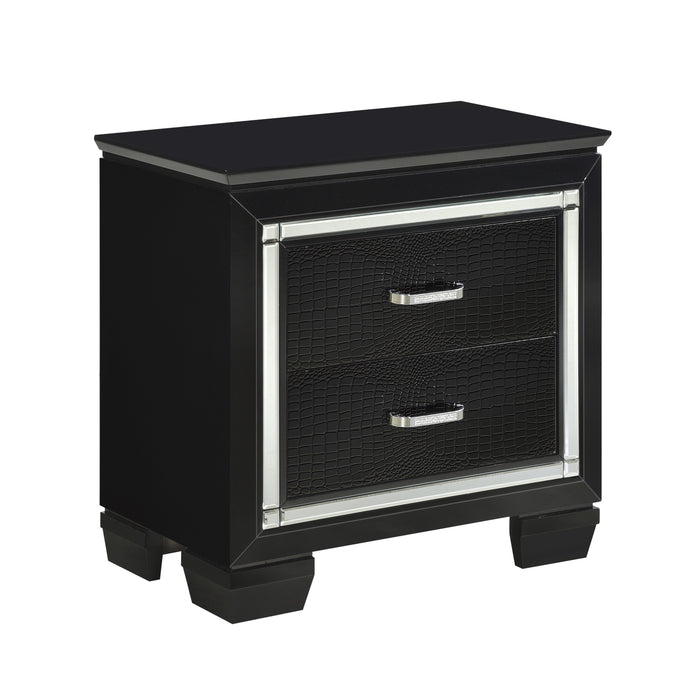 Allura 4pc Set (QB+NS+DR+MR) in Transparent/Black - 1916BK-1*4 - FAMSA Furniture (TX)