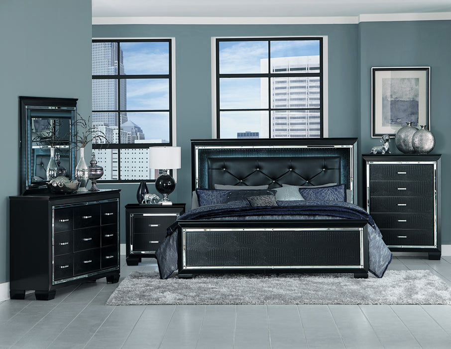 Allura (3)Eastern King Bed, LED Lighting in Black/Transparent - 1916KBK-1EK* - FAMSA Furniture (TX)