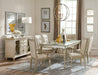Celandine Dining Table, Glass Insert in Gold/Silver/Champagne - 1928-78NG - FAMSA Furniture (TX)