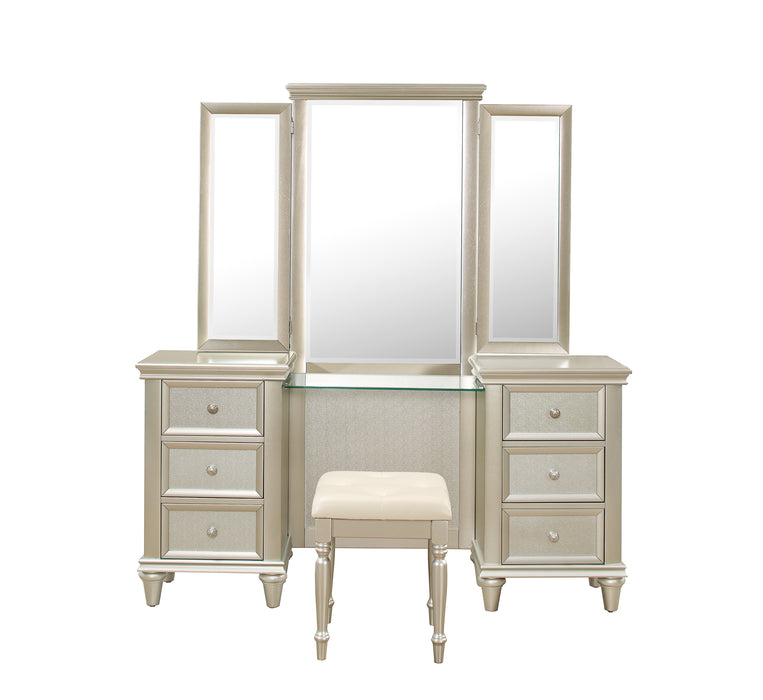 Celandine Vanity Stool in Gold/Silver/Champagne - 1928-14 - FAMSA Furniture (TX)