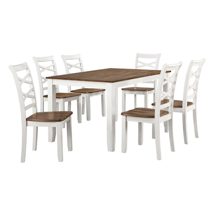 Dobson 7-Piece Pack Dinette Set in Cherry/White - 5894N-7P - FAMSA Furniture (TX)